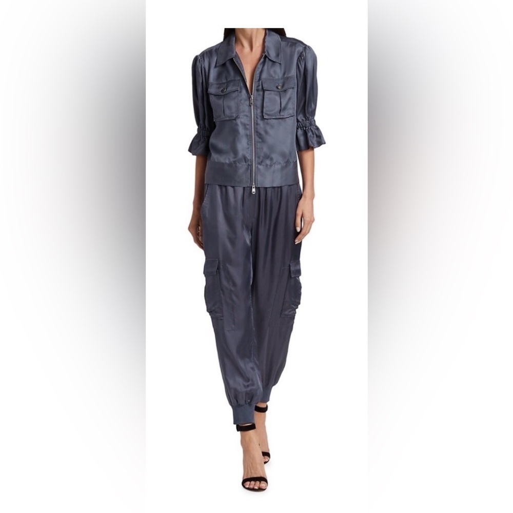 Cinq à Sept  Gile Pants Nwot spring revolve party $300 black satin cargo casual